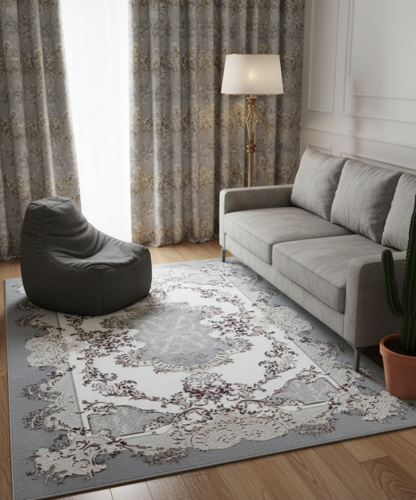 فرش ماشینی مستطیل بریلنت مدل HJ11760 ابعاد 230x160 سانتی متر