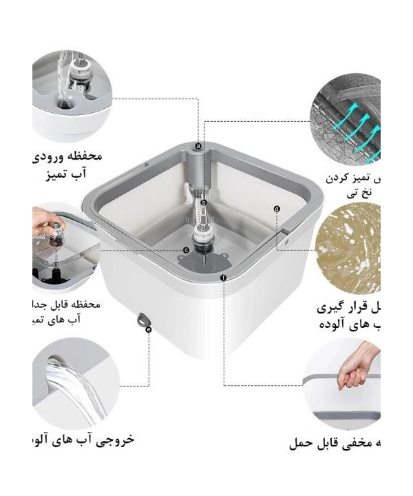 تي چرخشي دو مخزن مربع ماتاهوم مدل WS200PRO