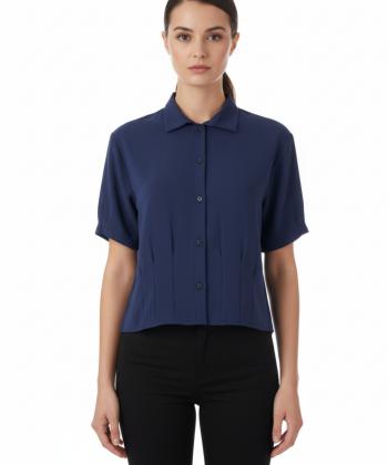 شومیز کرپ آستین کوتاه زنانه هالیدی مدل AM-HOL-C91394