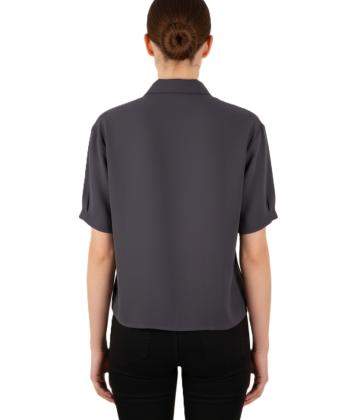 شومیز کرپ آستین کوتاه زنانه هالیدی مدل AM-HOL-C91394