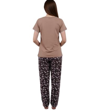 ست تیشرت و شلوار نخی راحتی زنانه ناربن مدل AM-NRB-WS4008