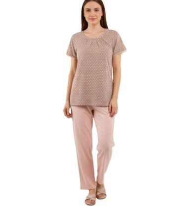 ست تیشرت و شلوار نخی راحتی زنانه ناربن مدل WS4003