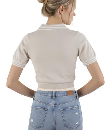 كراپ تاپ نيم زيپ زنانه سوپردراي مدل 6060008