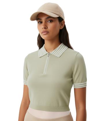 كراپ تاپ نيم زيپ زنانه سوپردراي مدل 6060008