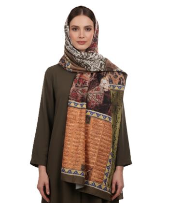 شال ساتن زنانه قلم فلزي مدل SHGHOONIE