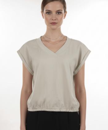 تیشرت آستین حلقه ای زنانه ریس مدل am-1060051