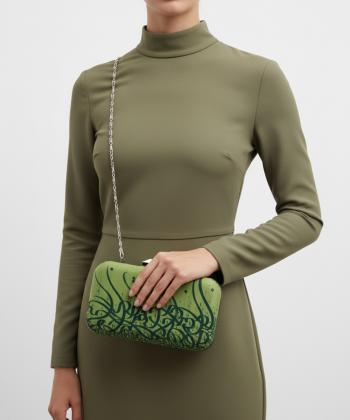 کیف کلاچ زنانه قلم فلزی مدل cluchsilver36