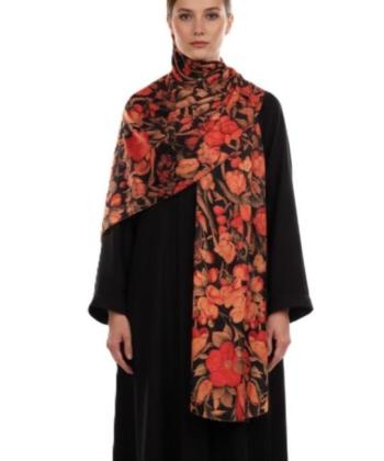 شال ساتن زنانه قلم فلزي مدل SHCHAKAVAK