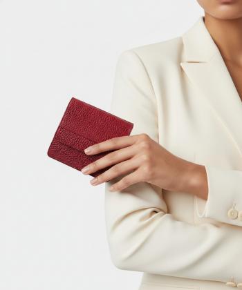 كيف پول زنانه چرم طبيعي نوين چرم مدل ولنتينا