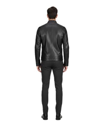 کاپشن مردانه چرم طبیعی مونو مدل K0008