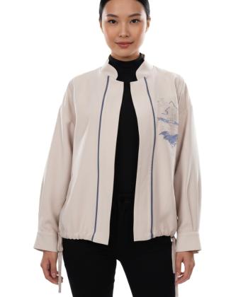 بامبر کتان سوزن دوزی زنانه فلای فشن مدل 1107001360