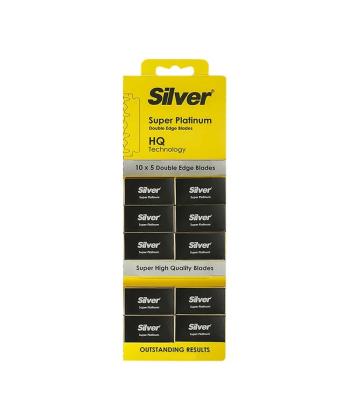 تیغ اصلاح یدک سنتی سیلور Super Platinum (مجموعه 10 بسته 5 عددی)