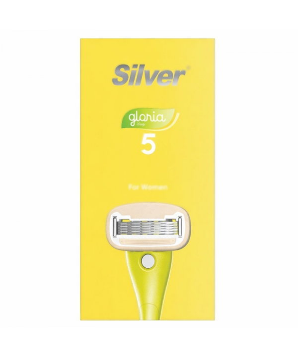 خودتراش زنانه سیلور مدل Gloria5 System دسته با 2 تیغ یدک و هوک نگهدارنده