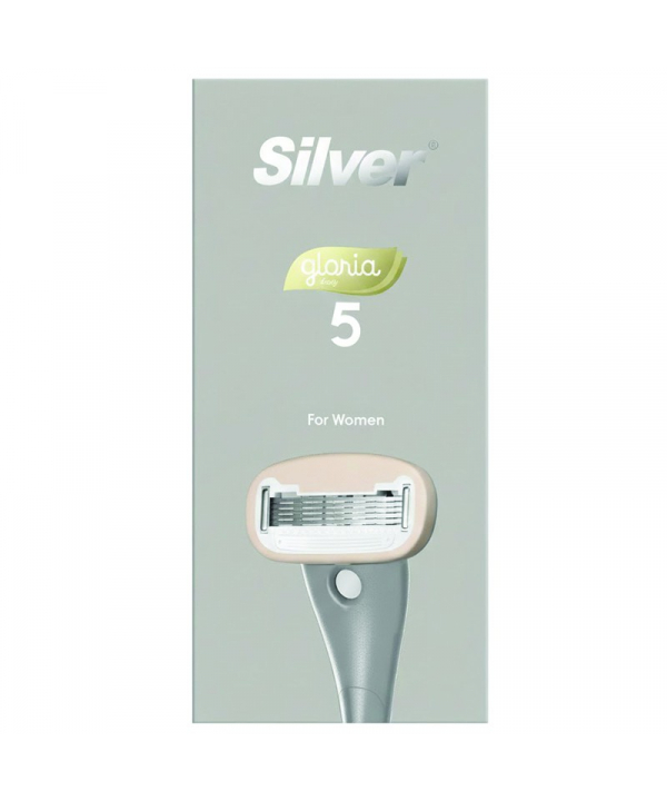 خودتراش زنانه سیلور مدل Gloria5 System دسته با 2 تیغ یدک و هوک نگهدارنده