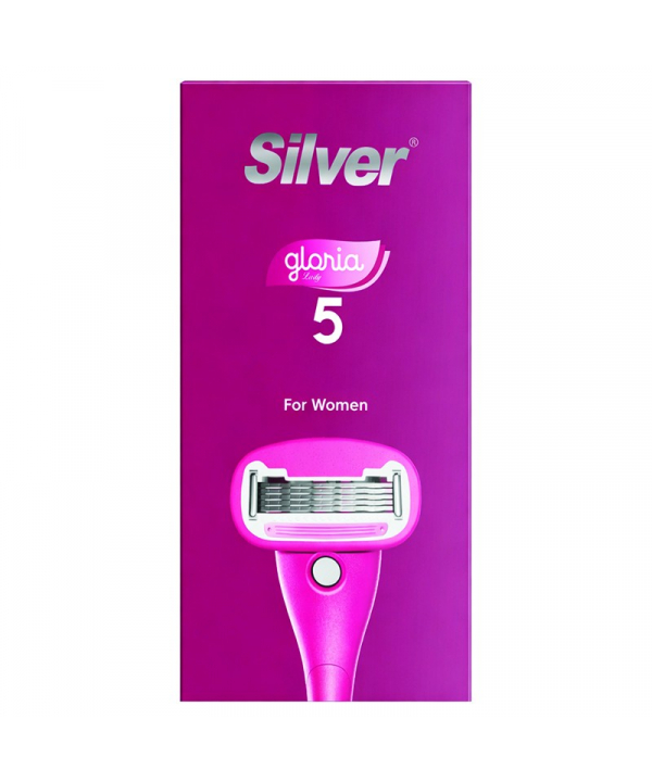خودتراش زنانه سیلور مدل Gloria5 System دسته با 2 تیغ یدک و هوک نگهدارنده