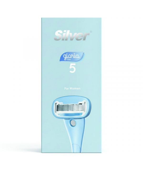 خودتراش زنانه سیلور مدل Gloria5 System دسته با 2 تیغ یدک و هوک نگهدارنده
