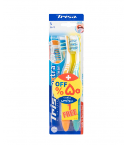 مسواک با برس نرم تریزا Trisa مدل Extra Pro Clean بسته 2 عددی