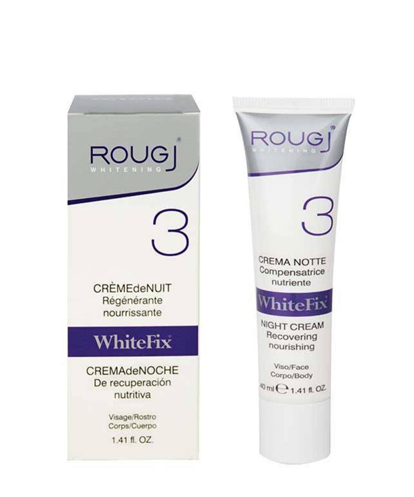 کرم شب ترمیم‌کننده و مغذی پوست روژی Rougj مدل White Fix حجم 40 میلی‌لیتر
