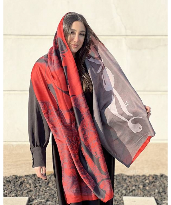 شال ابریشم زنانه طاقه چیان مدل ملت عشق