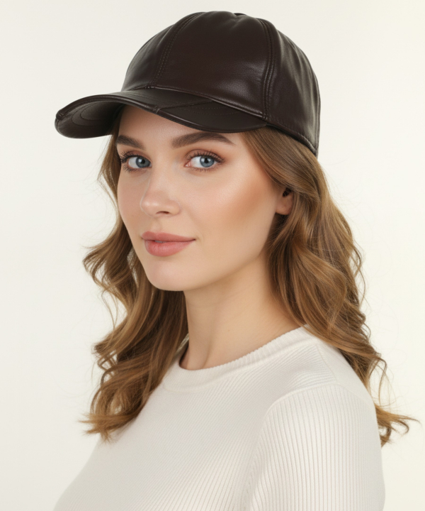 كلاه گپ چرم طبيعي بيسراك مدل HatLeather-102N