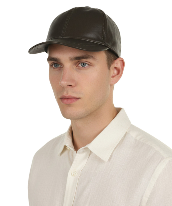 كلاه گپ چرم طبيعي بيسراك مدل HatLeather-102N