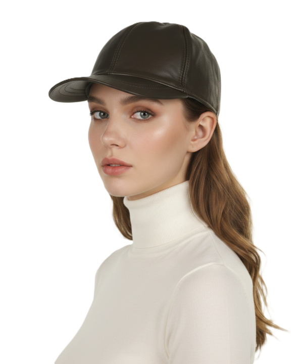 كلاه گپ چرم طبيعي بيسراك مدل HatLeather-102N