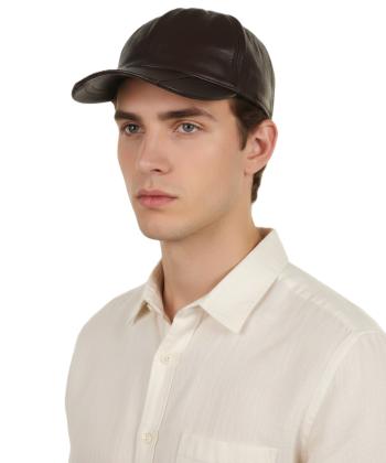 كلاه گپ چرم طبيعي بيسراك مدل HatLeather-102N