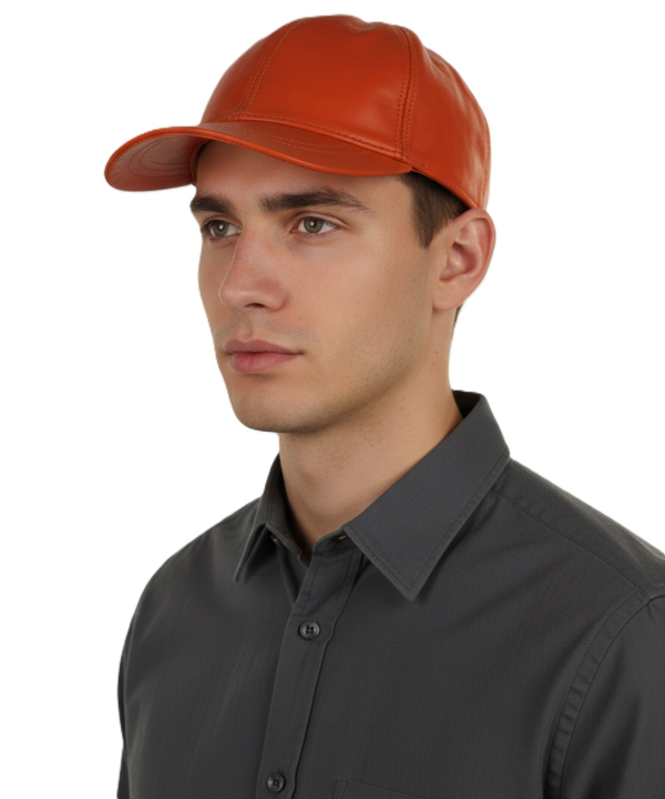 كلاه گپ چرم طبيعي بيسراك مدل HatLeather-102N