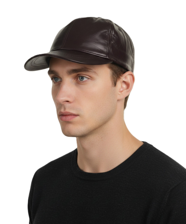 كلاه گپ چرم طبيعي بيسراك مدل HatLeather-102N