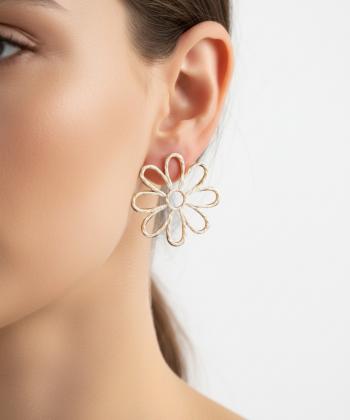گوشواره زنانه قلم فلزي مدل earringcanaf01