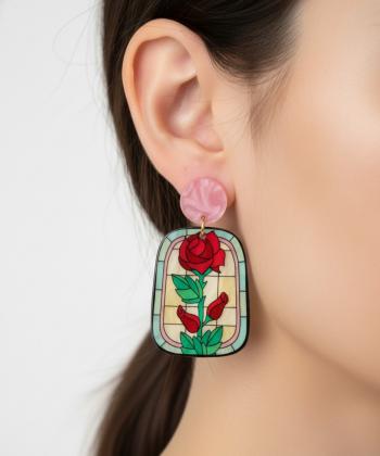 گوشواره زنانه قلم فلزي مدل earringplexi13