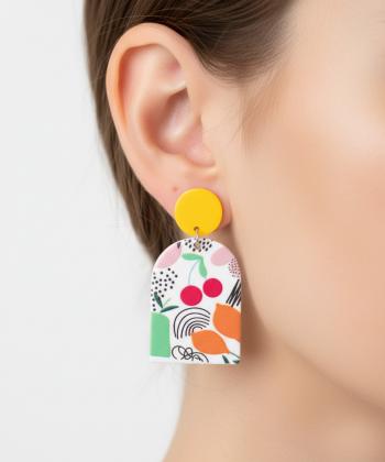 گوشواره زنانه قلم فلزي مدل earringplexi20