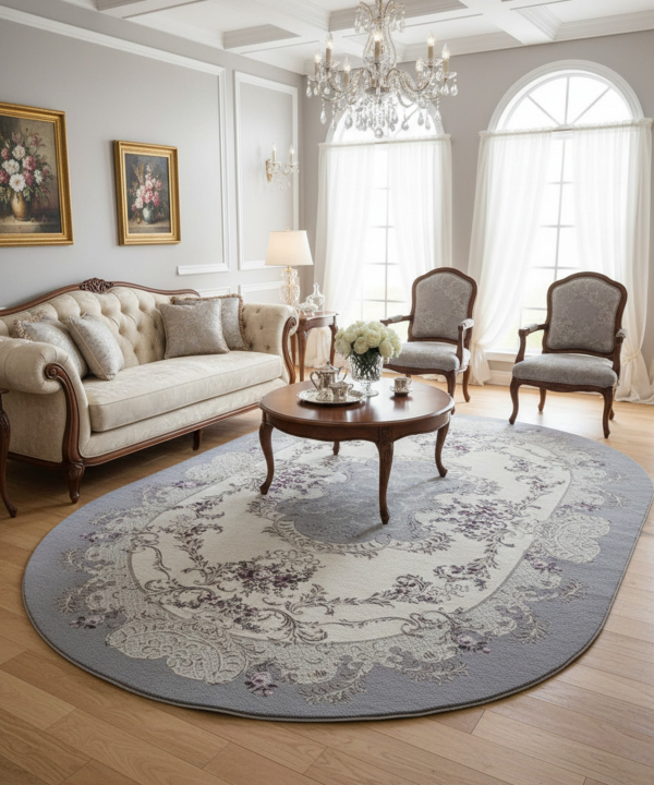 فرش ماشینی بیضی بریلنت مدل HJE11753 ابعاد 230x150 سانتی متر