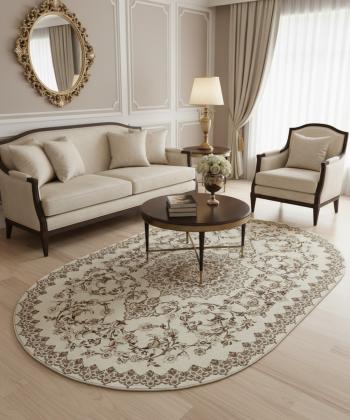فرش ماشینی بیضی بریلنت مدل HJE11742 ابعاد 230x150 سانتی متر