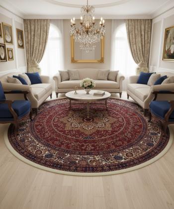 فرش دایره ماشینی بریلنت مدل HJD11761 ابعاد 190x190 سانتی متر