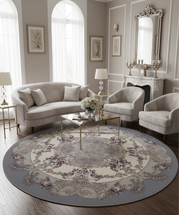 فرش دایره ماشینی بریلنت مدل HJD11760 ابعاد 190x190 سانتی متر