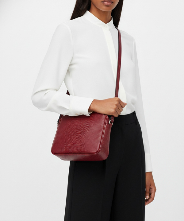 کیف دوشی زنانه چرم طبیعی نوین چرم Novin Leather مدل خاتون