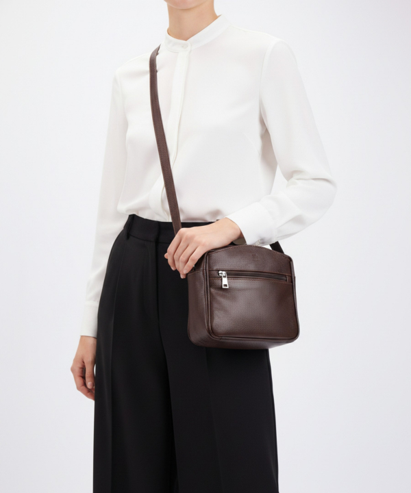 کیف دوشی زنانه چرم طبیعی نوین چرم Novin Leather مدل خاتون