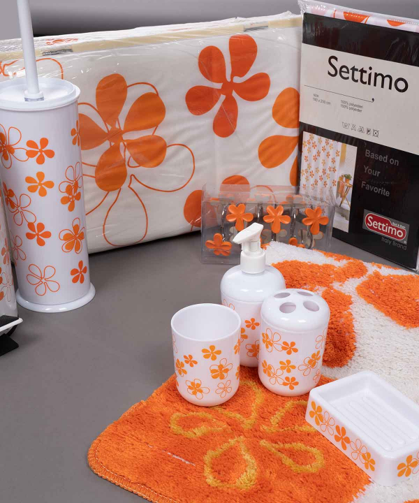ست 10 تکه سرویس بهداشتی ستیمو Settimo مدل گل‌دار