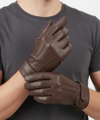 دستکش مردانه چرم طبیعی چرم مشهد Mashad Leather مدل R0542