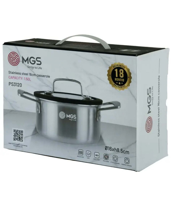 قابلمه 16 استيل ليزري درب سيليكوني ام جي اس مدل PS3120