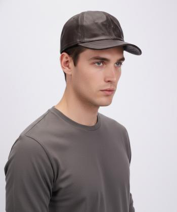كلاه گپ چرم طبيعي بيسراك مدل HatLeather-102N