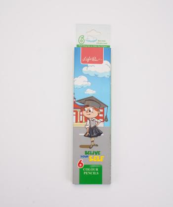 مداد رنگی 6 عددی مقوایی کلیپس مدل life pen