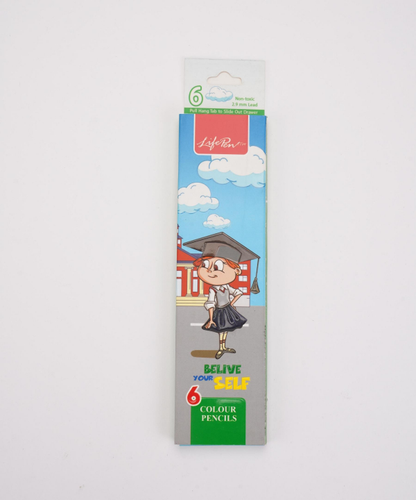 مداد رنگی 6 عددی مقوایی کلیپس مدل life pen