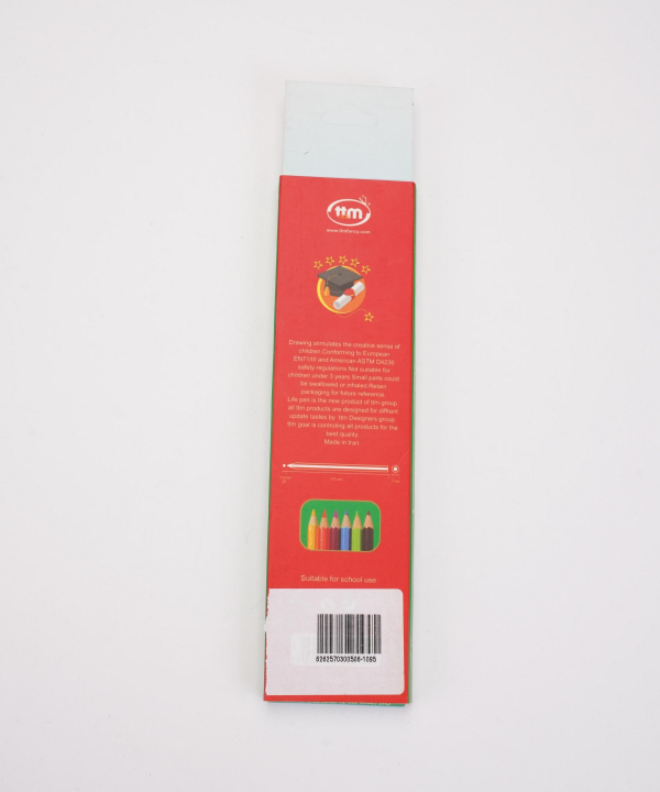 مداد رنگی 6 عددی مقوایی کلیپس مدل life pen