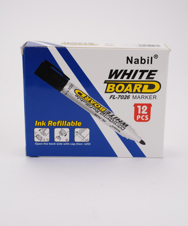 ماژیک تخته وایت برد 4 رنگ کلیپس بسته 12عددی