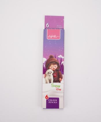مداد رنگی 6 عددی مقوایی کلیپس مدل life pen