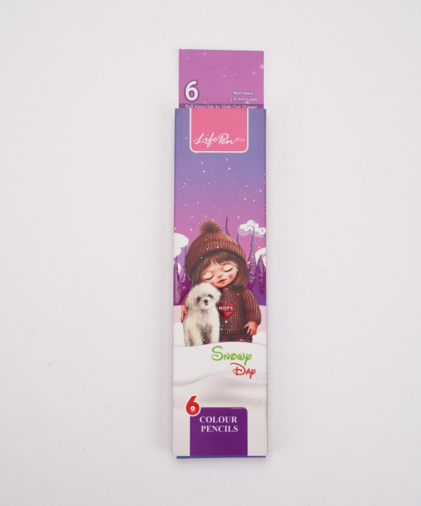 مداد رنگی 6 عددی مقوایی کلیپس مدل life pen