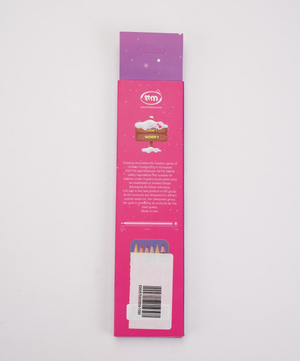 مداد رنگی 6 عددی مقوایی کلیپس مدل life pen