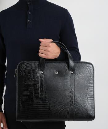 کیف اداری مردانه چرم طبیعی منطMANTEکد A122